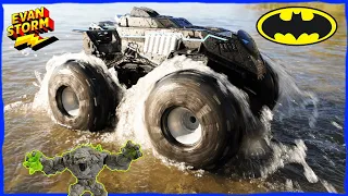 Monster Truck RC Batman Ultimate Fun Batmobile Evan and Dad Pretend Story Play