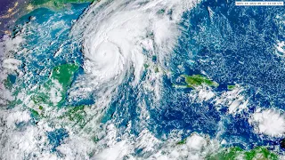 Caribbean, Florida, Cuba, Jamaica, Haiti, Hurricane Ian - Timelapse from space. 4K. 2022 September