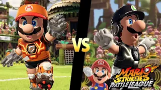 Mario Strikers Battle League Team Mario vs Team Luigi in Jungle Retreat