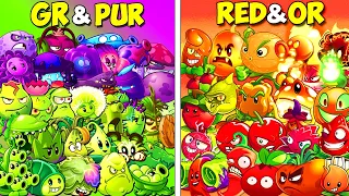 Team GREEN-PURPLE vs RED-ORANGE - Who Will WIn? - PvZ 2 Team Plant vs Team Plant