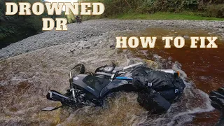 Drowned Suzuki Dr650 - How to get back on the road.