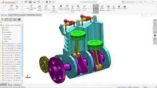 Solidworks tutorial | Design of Two Cylinder Engine in Solidworks