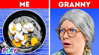 ME VS. GRANDMA || Awesome Granny’s Kitchen And Cooking Hacks