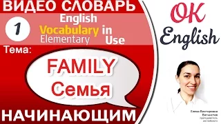 Тема 1 Family - семья. 📕Английский словарь для начинающих. English vocabulary beginners