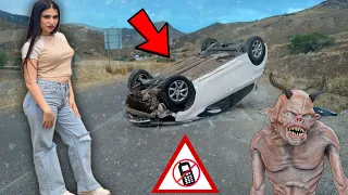 فتاة👩‍🦳 تخاصمت مع عائلتها وركبت في سيارتها🚘 ليلا ولكن حدثت لها مفاجأة في الطريق 😳