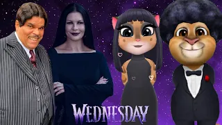 Morticia Addams 🆚 Gomez 🖤 VS My Talking Angela 2 😍 cosplay makeover 💯 New Update Gameplay 💜 Good 😊