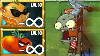 Every Plants POWER UP Infinite ! Vs 50 Brickhead Zombies - Who will win ? - PvZ 2