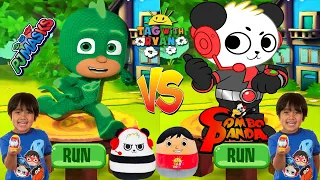 Tag with Ryan PJ Masks Gekko vs Combo Panda - All Characters Unlocked Fans Costume Catboy Gameplay