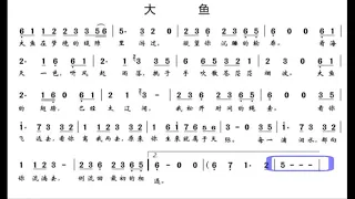 大鱼/大魚 D调伴奏 (加小节指示，供参考）Big fish Begonia - instrumental in D with measure marks