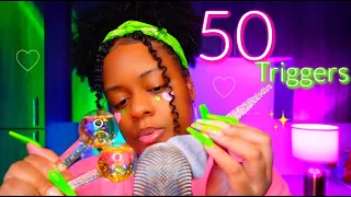 ASMR | 50 Triggers in 50 Minutes...💗🤤✨Best Triggers for Tinglessss..♡