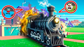 Train vs House Of Oggy And Jack In Teardown