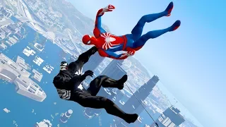 GTA 5 Water Ragdolls | SPIDERMAN & VENOM Jumps/Fails ep.4 (Euphoria physics)