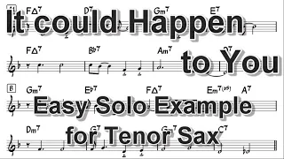 It Could Happen to You - Easy Solo Example for Tenor Sax