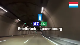 Driving in Luxembourg: Autobahn A7 E421 from Ettelbruck to Luxembourg