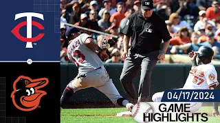 Baltimore Orioles vs. Minnesota Twins GAME HIGHLIGHTS 04/17/2024 | MLB Highlight 2024