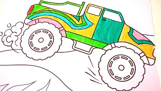 Learn drawing, coloring painting Big Truck Step by Step #drawing #coloring #painting #trucks #cars