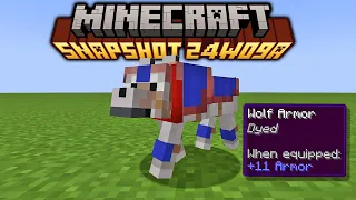 NEW JAVA UI ADDED + DYEABLE WOLF ARMOR - Minecraft 1.21 Snapshot 24w09a