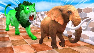 Temple Run Giant Elephant Run away From Zombie Lion | Elephant Transformation into Zombie Elephant