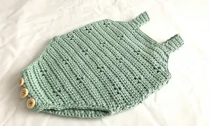crochet baby romper Audrey | app. 0 - 3 months | babyromper | free pattern | beginner friendly