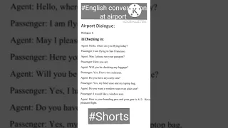 English conversation at airport|Airport related vocabulary|Learn spoken English in one minute#shorts