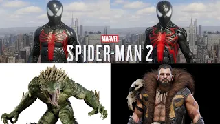 Marvels Spider-Man 2 LIZARD Kraven & Symbiot Spidey Boss fights with GamePlus Suits 4k