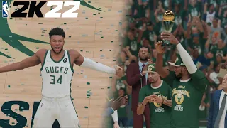 NBA 2K22 PS5 -  ALL NEW NBA FINALS Championship Celebration! Featuring The Greek Freak!