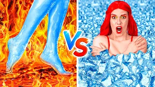 DÉFI CHAUD VS FROID || Situations Drôles et Gênantes de Filles Glacée et En Feu par 123 GO! SCHOOL