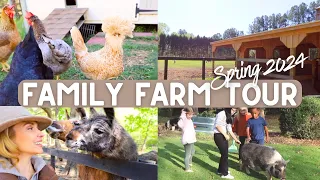 ✨NEW Family Farm + 10 Acre Homestead Tour 2024!