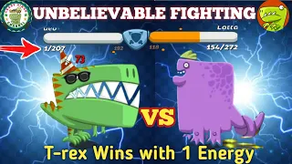 Crazy dino park Unbelievable fighting of T-rex max wins | CrazyDinos