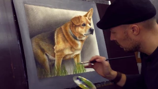 Trick Art 3D Painting of a Dog from photo /Speed Drawing