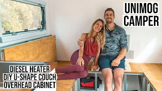 WE HAVE A HUGE COUCH! Diesel Heater, Enerdrive DIY Kit & Kitchen Cabinetry - DIY Camper/Caravan #32