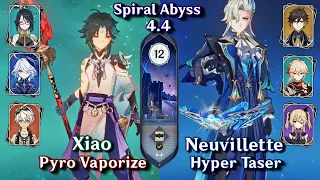 C1 Xiao Pyro & C0 Neuvillette Hyper Taser | Spiral Abyss 4.4 - Floor 12 9 Stars | Genshin Impact