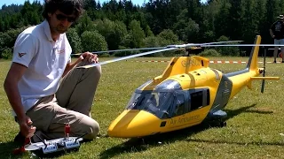 AGUSTA AW-109 BIG SCALE RC TURBINE MODEL HELICOPTER FLIGHT / Turbine meeting 2015 *1080p50fpsHD*