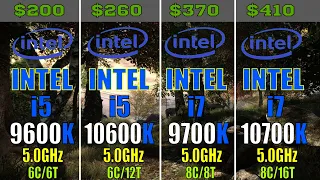 CORE i5 9600K vs CORE i5 10600K vs  CORE i7 9700K vs CORE i7 10700K | 16 PC GAMES TEST |