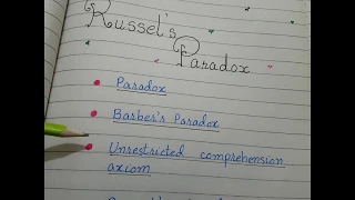 Russell's paradox| barber's paradox| amazing paradox of naive set theory