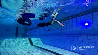 dynb 100m freedive Aida competition underwater footage