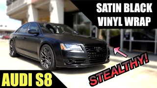 Audi S8: Satin Black Vinyl Wrap Looks So Good