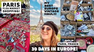 MY BEST PARIS FLEA MARKET HAUL! | Thrift With Me | Thrift Haul | VLOG | 30 Days In Europe Day 16