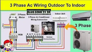 3 PHASE AC OUTDOOR TO INDOOR FULL WIRING IN HINDI |BLUE STAR DUCTABLE WIRING ||AC WIRING CONNECTION