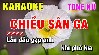 Karaoke Chiều Sân Ga Tone Nữ Nhạc Sống Phối Mới | Nguyễn Linh