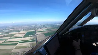 BEAUTIFUL AMSTERDAM 777-300ER KLM COCKPIT VIEW LANDING