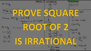 Prove square root of 2 is irrational