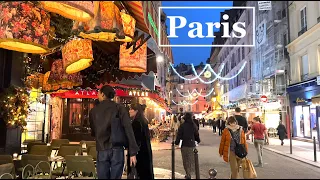 Paris France 🇫🇷 - Christmas walk in Paris - Paris Saint Germain des Prés - 4K HDR 60 fps