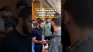 Islam Makhachev & Khamzat Chimaev Embrace Ahead of #UFC294