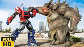 Transformers: Optimus vs Buffalo Head Battle -The Final Battle -4K Ultra HD