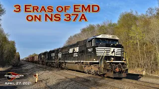 All Era EMD on NS 37A, Plus NS 21M, 66X, and Amtrak 145 on the Pennsylvanian | April 2021