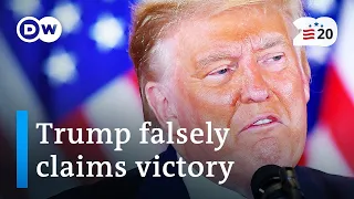 Trump falsely claims victory with millions of votes left to count | US election 2020