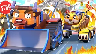 Run! CRAZY BULLDOZER is Coming! 😱 | Cars & Trucks Rescue Team | Kids Cartoon | AnimaCars