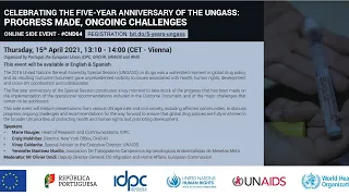 Celebrating the five-year anniversary of the UNGASS: Progress made, ongoing challenges
