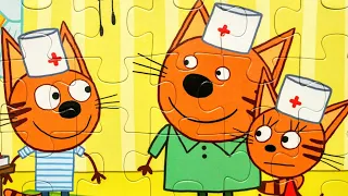 Три Кота играют в доктора - пазлы для детей | Dasha kids